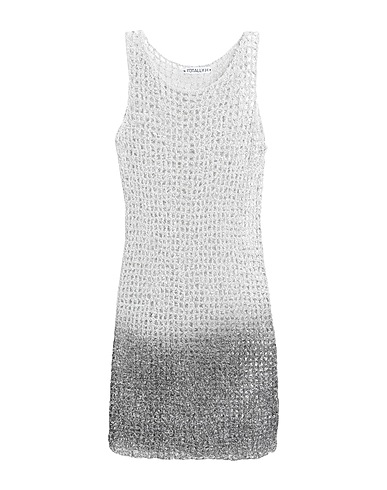 TOTALLY H. Short dress Light grey 70% Cotton, 30% Polyamide