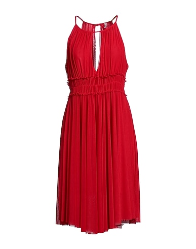 WHITE WISE Vestito midi Rosso 100% Poliestere