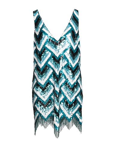 ELISABETTA FRANCHI Sequin dress Turquoise 100% Polyamide, Plastic, Glass