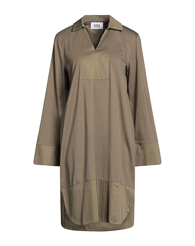 ALPHA STUDIO Short dress Military green 95% Cotton, 5% Elastane