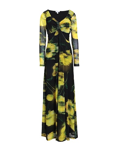 TOPSHOP Long dress Black 94% Polyester, 6% Elastane