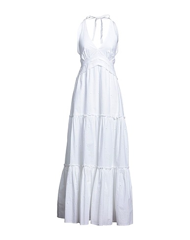 PINKO Long dress White 100% Cotton