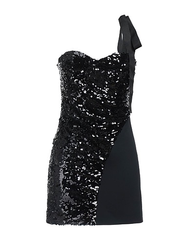 PINKO Sequin dress Black 100% Polyester, Viscose