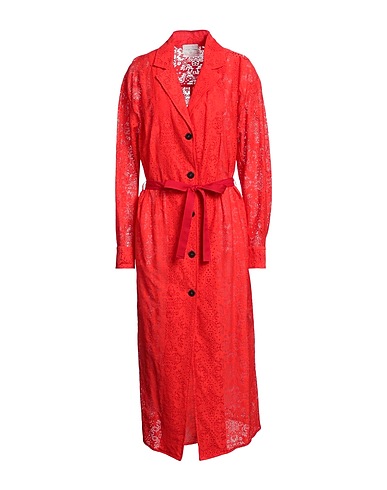 FORTE_FORTE Midi dress Red 78% Cotton, 22% Polyamide