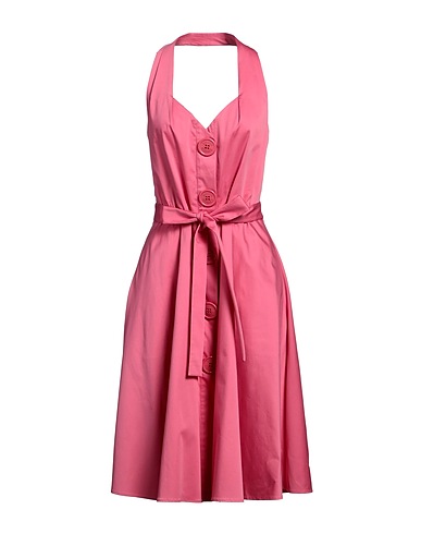 MOSCHINO Midi dress Pink 49% Cotton, 47% Viscose, 4% Elastane