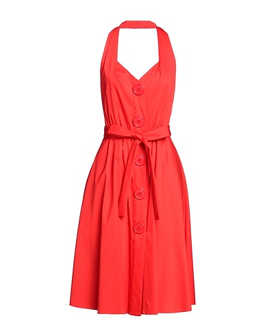 MOSCHINO Vestito midi Rosso 49% Cotone, 47% Viscosa, 4% Elastan