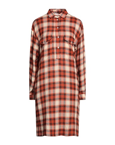 DANIELA PANCHERI Midi dress Rust 75% Viscose, 25% Wool
