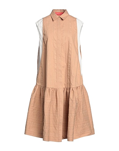 VIRGINIA BIZZI Midi dress Light brown 65% Cotton, 30% Polyester, 5% Other Fibres