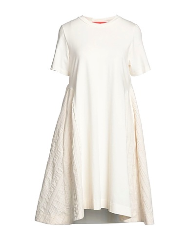 VIRGINIA BIZZI Midi dress Ivory 90% Cotton, 10% Elastic fibres, Polyester, Other Fibres