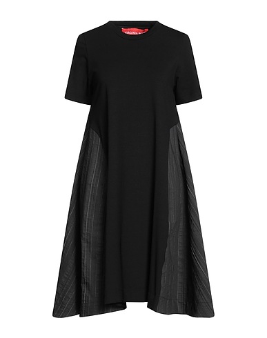 VIRGINIA BIZZI Midi dress Black 90% Cotton, 10% Elastic fibres, Polyester, Other Fibres