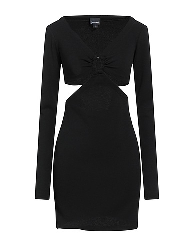 JUST CAVALLI Short dress Black 95% Polyester, 5% Elastane
