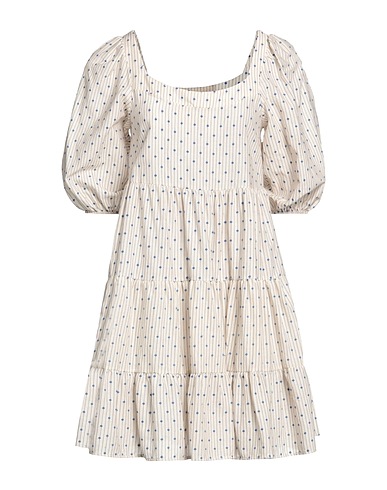 MAISON LYDIA Vestito corto Avorio 85% Cotone, 9% Poliestere, 6% Viscosa