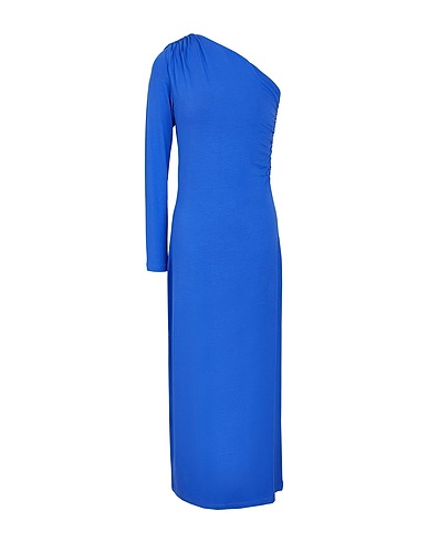 8 by YOOX Vestito midi VISCOSE ONE-SHOULDER L/SLEEVE MIDI DRESS
 Blu china 95% Viscosa, 5% Elastan