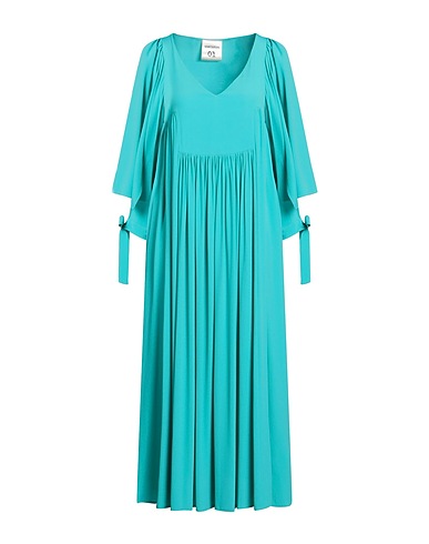 SEMICOUTURE Midi dress Turquoise 69% Acetate, 31% Silk