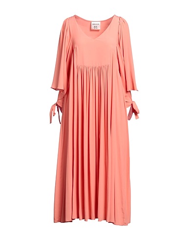 SEMICOUTURE Vestito midi Salmone 69% Acetato, 31% Seta