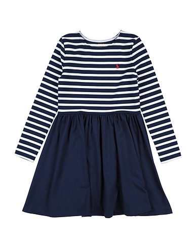 POLO RALPH LAUREN Dress LS CN DR-DRESSES-DAY DRESS  Midnight blue 69% Polyester, 29% Viscose, 2% Elastane