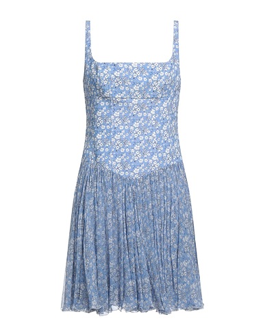 GIOVANNI BEDIN Short dress Sky blue 100% Silk