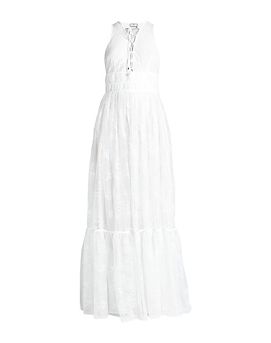 ELISABETTA FRANCHI Long dress White 100% Polyester