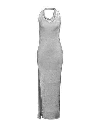 GUESS Long dress Silver 58% Viscose, 38% Metallic fiber, 3% Polyamide, 1% Elastane