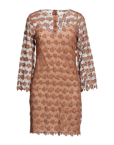 LE COEUR TWINSET Short dress Brown 100% Polyester