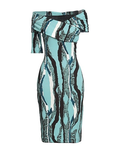 ROBERTO CAVALLI Midi dress Sky blue 96% Viscose, 4% Elastane