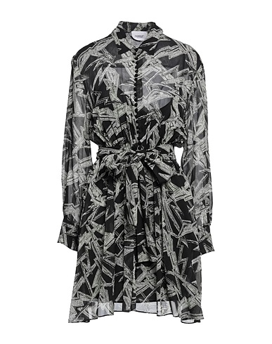 DONDUP Shirt dress Black 100% Viscose