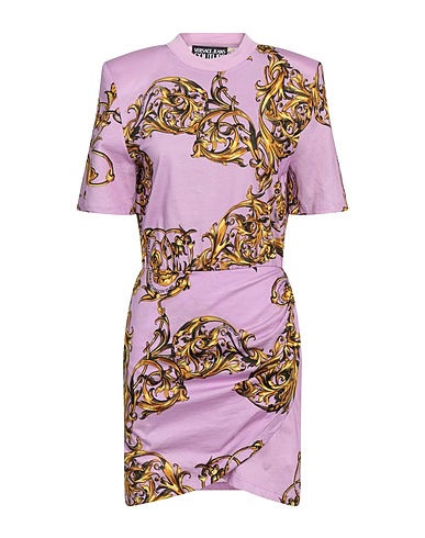 VERSACE JEANS COUTURE Short dress Lilac 100% Cotton