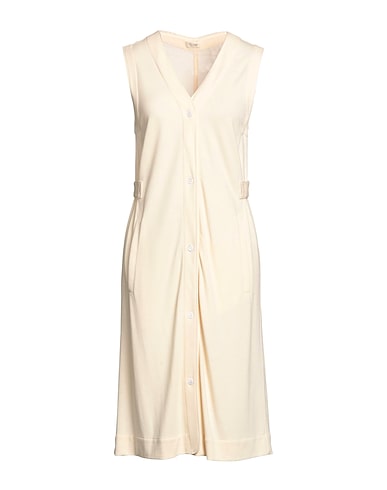 HER SHIRT HER DRESS Midi dress Ivory 45% Viscose, 33% Wool, 22% Polyamide