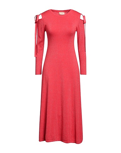 TOY G. Midi dress Coral 43% Viscose, 35% Polyamide, 22% Polyester