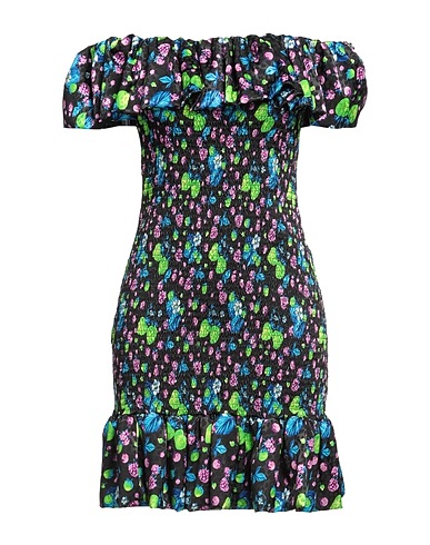 MSGM Short dress Black 97% Polyester, 3% Elastane