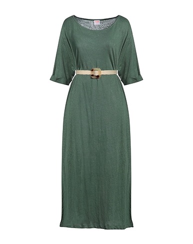 SUN 68 Midi-Kleid Grün 100% Leinen
