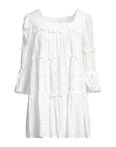 WEILI ZHENG Short dress White 100% Cotton
