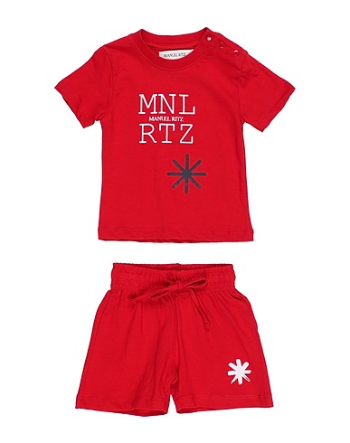 MANUEL RITZ Completo Baby  Rosso 100% Cotone