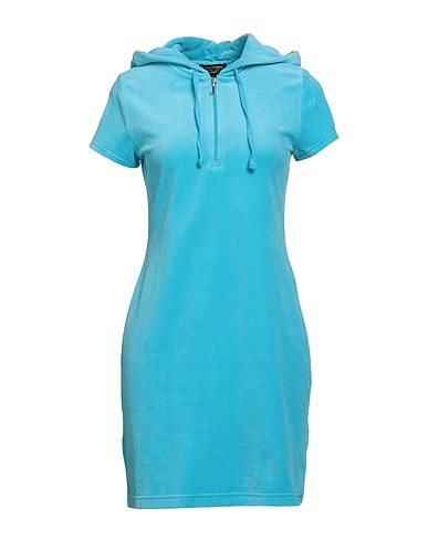 JUICY COUTURE Short dress Sky blue 78% Cotton, 22% Polyester