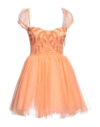 ELISABETTA FRANCHI Short dress Salmon pink 100% Polyamide, Viscose, Glass, Plastic