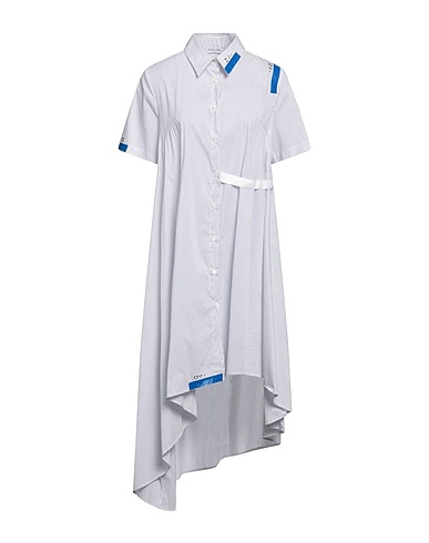 AGLINI Shirt dress Blue 72% Cotton, 24% Polyamide, 4% Elastane