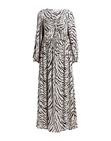 WEILI ZHENG Long dress Beige 100% Polyester