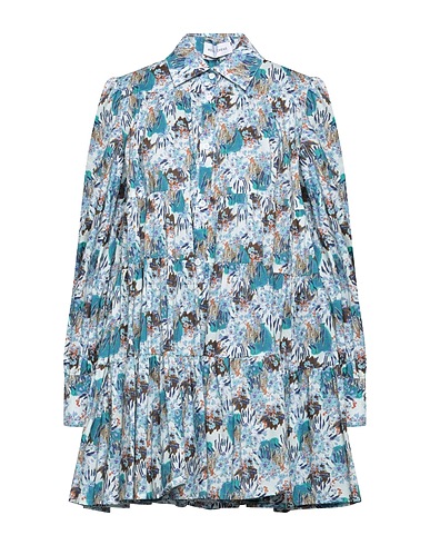 WEILI ZHENG Shirt dress Sky blue 100% Cotton