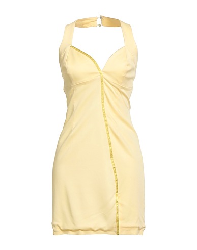 GAëLLE Paris Короткое платье Светло-жёлтый 53% Хлопок, 42% Вискоза, 5% Эластан