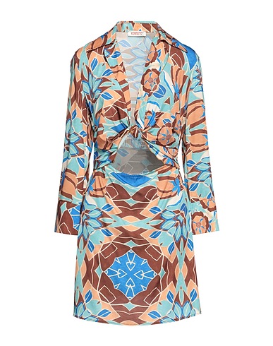 KONTATTO Short dress Deep teal 94% Polyester, 6% Elastane