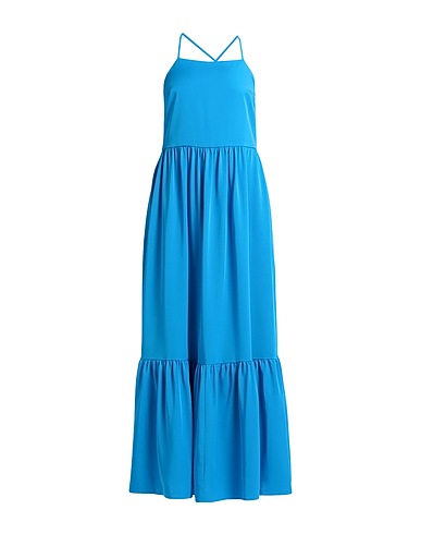 KONTATTO Long dress Azure 94% Polyester, 6% Elastane