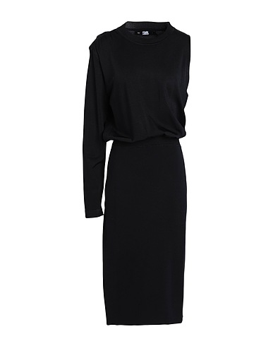 KARL LAGERFELD Vestito elegante ASYMMETRIC KNIT DRESS
 Nero 80% Viscosa, 20% Nylon
