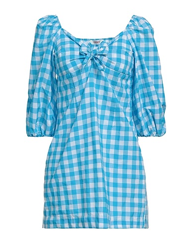 KONTATTO Short dress Azure 57% Cotton, 43% Polyester