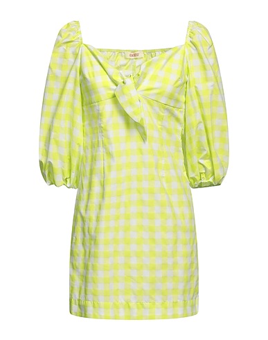 KONTATTO Vestito corto Verde lime 57% Cotone, 43% Poliestere