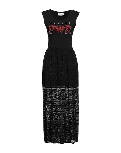 GAëLLE Paris Long dress Black 62% Polyester, 38% Polyurethane