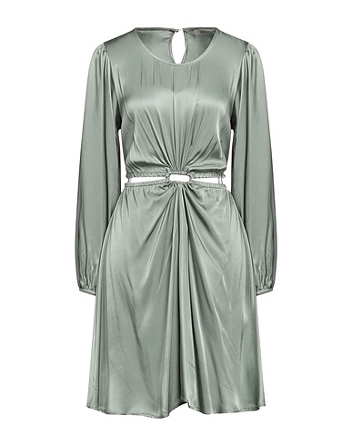 KONTATTO Short dress Sage green 58% Rayon, 42% Viscose