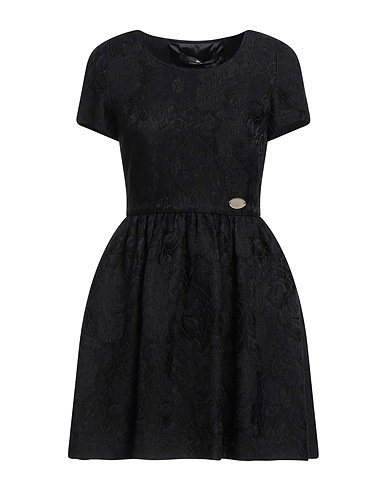 ELISABETTA FRANCHI Short dress Black 53% Polyamide, 47% Viscose