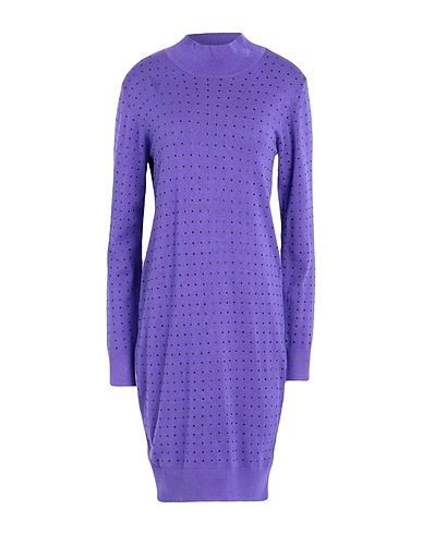 KARL LAGERFELD Short dress OPEN BACK RHINESTONE KNITDRESS
 Purple 65% Viscose, 35% Nylon