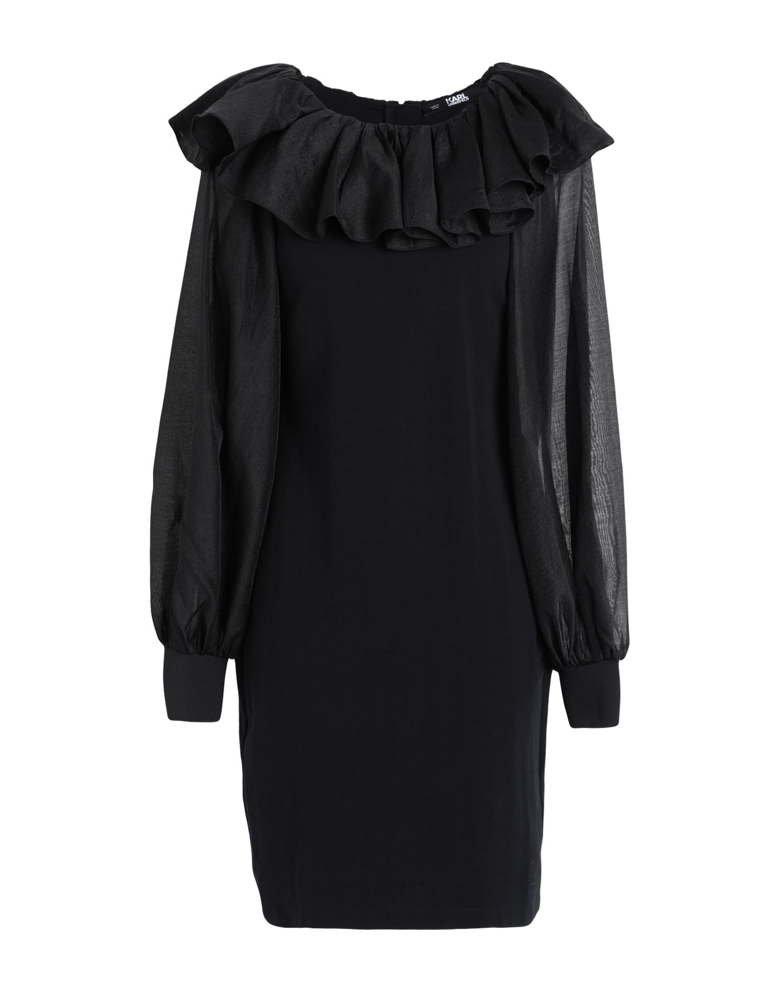 関税送料無料【KARL LAGERFELD】HUN'S PICK DRAPEY DRESS KARL LAGERFELD HUN'S PICK DRAPEY DRESS | Black Women's Midi