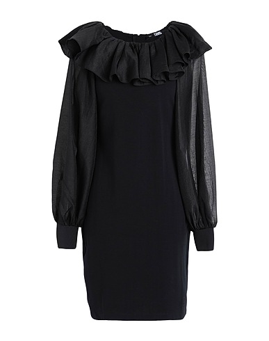 KARL LAGERFELD Short dress HUN'S PICK BIG COLLAR DRESS
 Black 75% Cotton, 18% Nylon, 7% Elastane